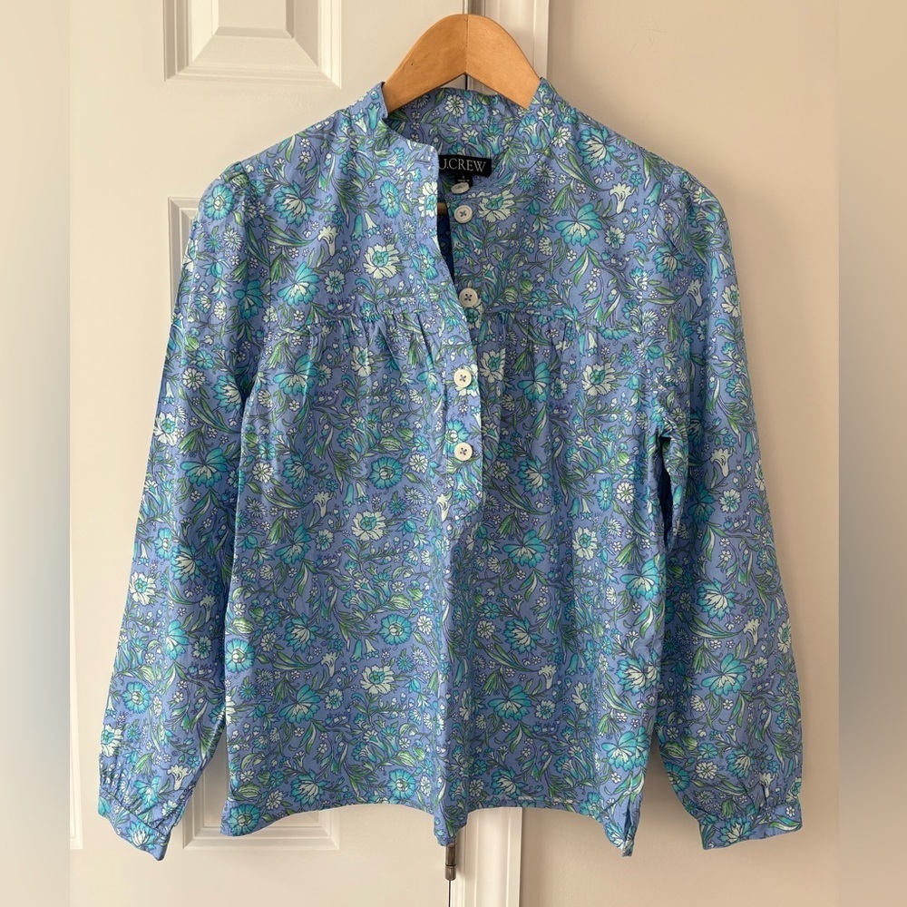 J.Crew Fresco Top in Floral Cotton Poplin - Picture 2 of 7